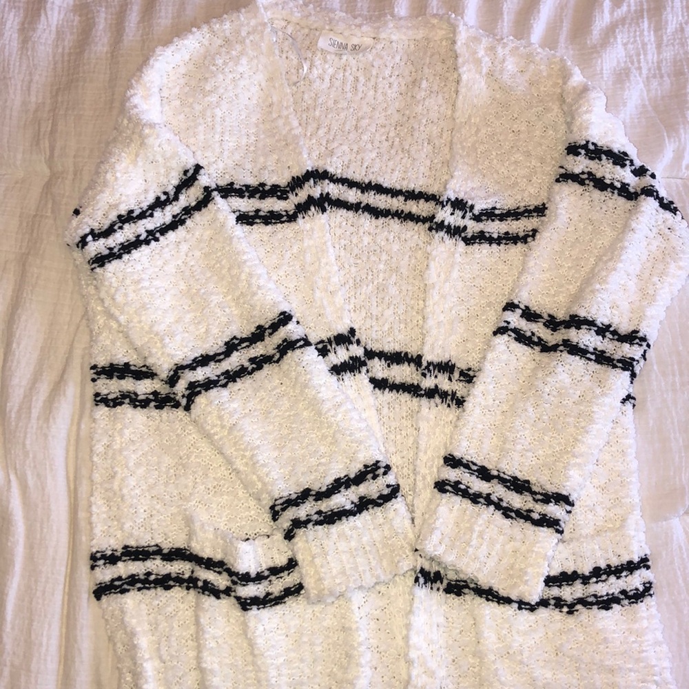 Fuzzy Striped Cardigan